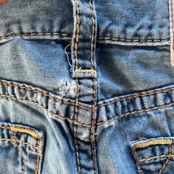 š„True Religion Section Straight Leg Holes Ripped Distressed Grunge Men Jeans 32 - Picture 14 of 16
